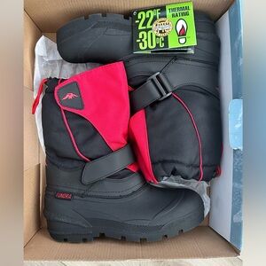 Tundra Kids' Black and Red Snow Boots